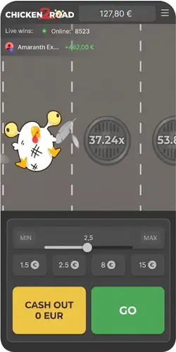Collision et fin de partie sur Chicken Road 2