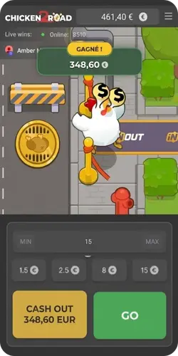 Gain encaissé en fin de partie Chicken Road 2