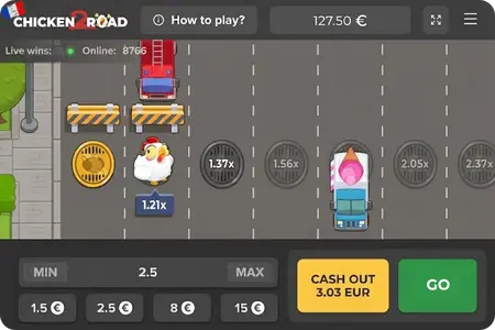 Objectif de mise et cash out sur Chicken Road 2